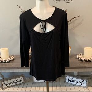 Guess Elegant Black 3/4 Length Sleeve Top